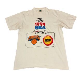 NY Knicks VTG Rare Basketball 1994 NBA FINALS VS Rockets Shirt Sz XL Brunson